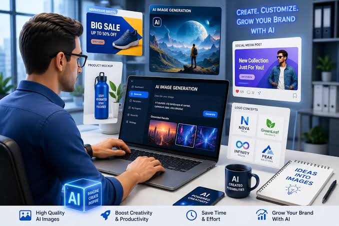 AI image generation for businesses creating professional marketing content for digital campaigns