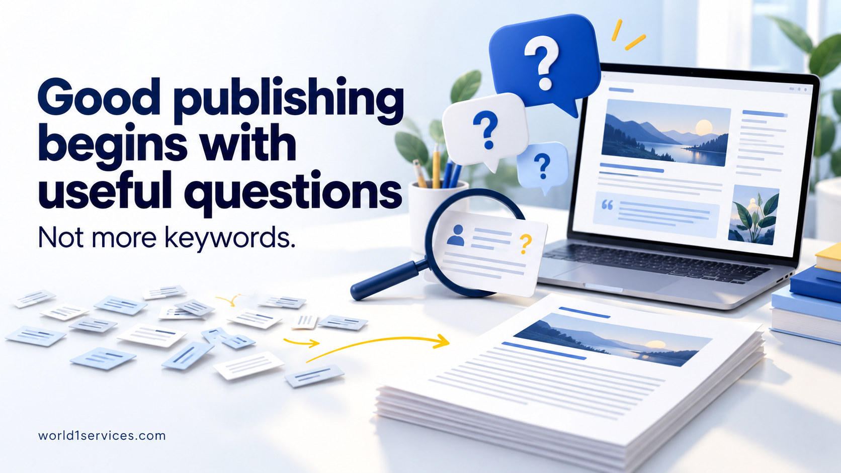 Good publishing begins with useful questions, not more keywords